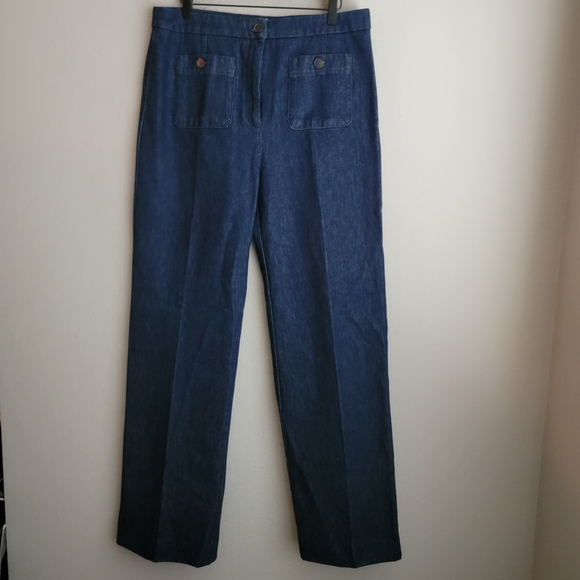 Sezane Dan Trousers in Indigo size 44 NWT - Picture 6 of 13